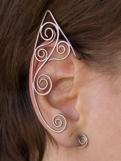 Elf Ear Cuffs In Wire Wrapped Technique Of Silver Color Etsy In 2021