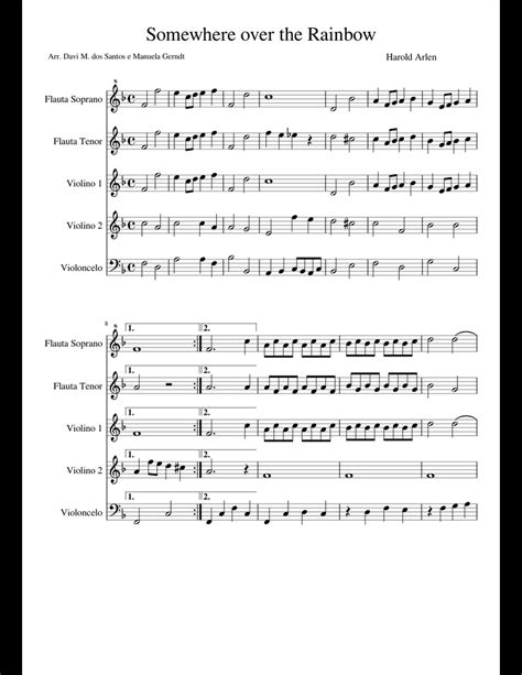 Upload your own music files. Somewhere over the Rainbow todos instrumentos sheet music ...
