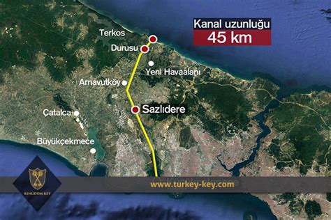 تتكون قناة السويس من قناة الدخول الشمالي من 22 كم (14 ميل )، القناة نفسها من 162.25 كلم (100.82 ميل) وقناة الدخول إلى الجنوبي من 9 خريطة البحر الأحمر. الكشف عن المسار النهائي لقناة اسطنبول » عقارات للبيع في تركيا
