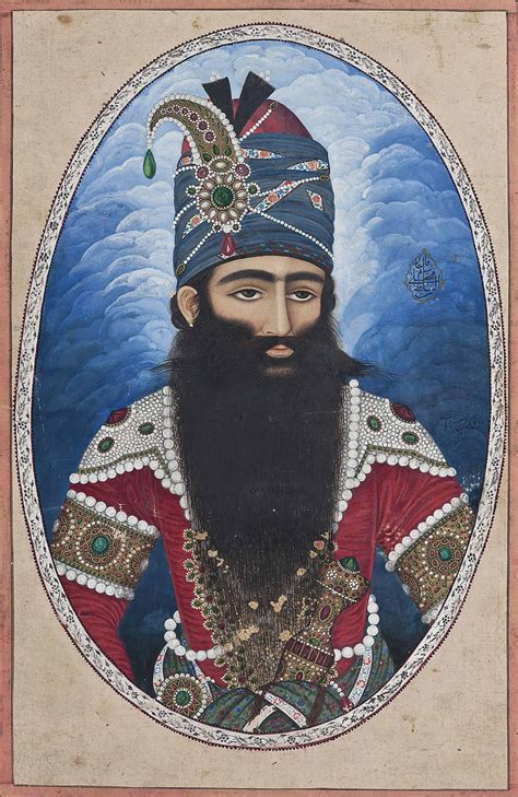 A Portrait Of Fath Ali Shah Qajar After Mirza Baba Qajar Iran 19th