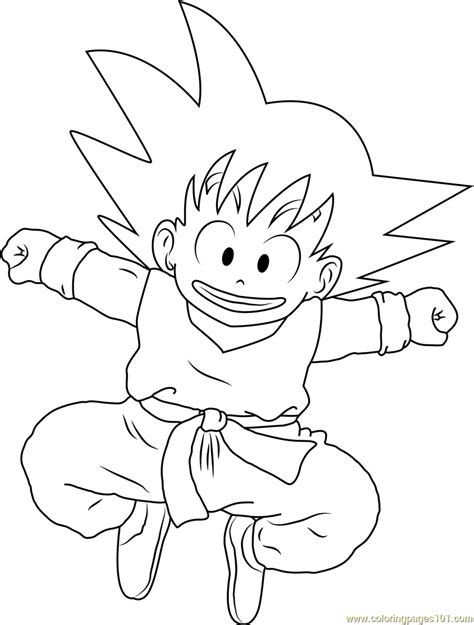 Smiling Goku Coloring Page For Kids Free Goku Printable Coloring