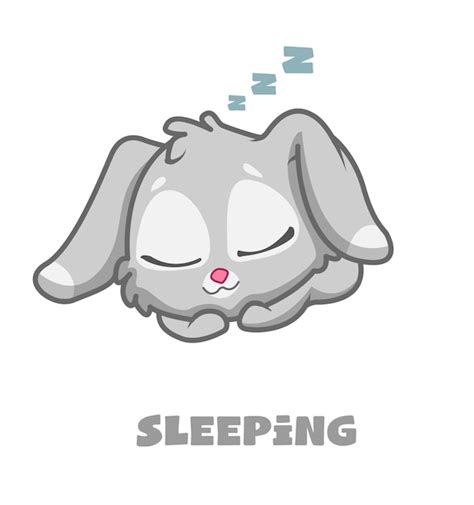 Premium Vector Cute Bunny Rabbit Mascot Cartoon Character Sleep