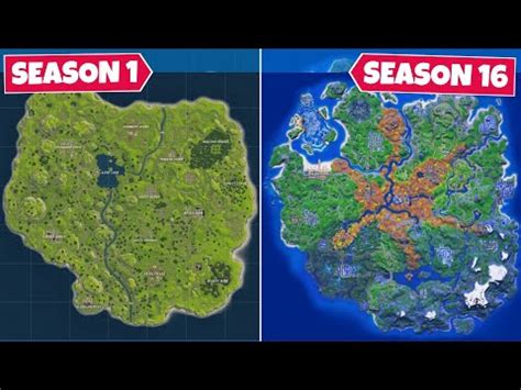 Evolution Of The Entire Fortnite Map Chapter 1 Season 1 Chapter 2