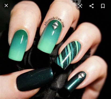Pin By Michelle Collins On Nail Ideas To Try Teal Nails Green Nail
