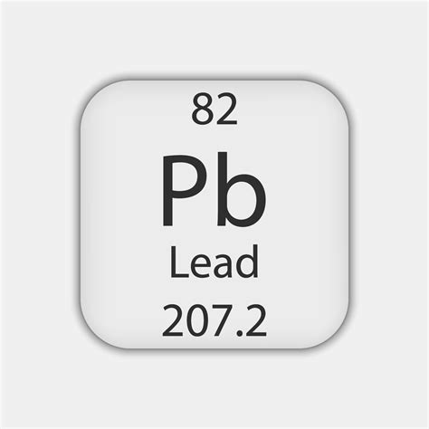 Lead Symbol Chemical Element Of The Periodic Table Vector