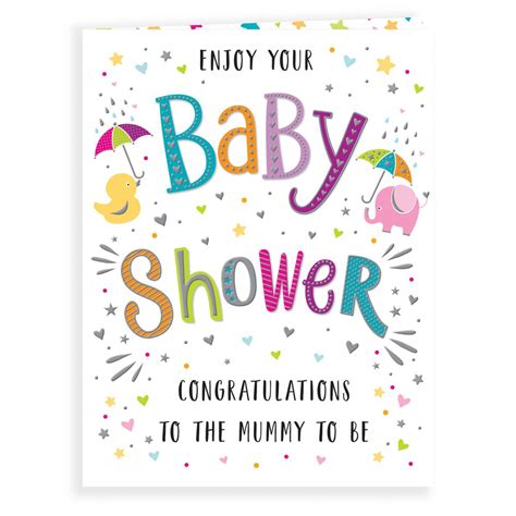 Cards Direct Baby Card Baby Shower Colourful Text