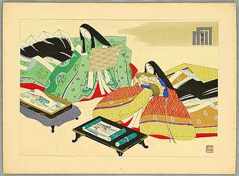 Repro Japanese Print By Genji Monogatari Ref2 Asianoriental Antiques