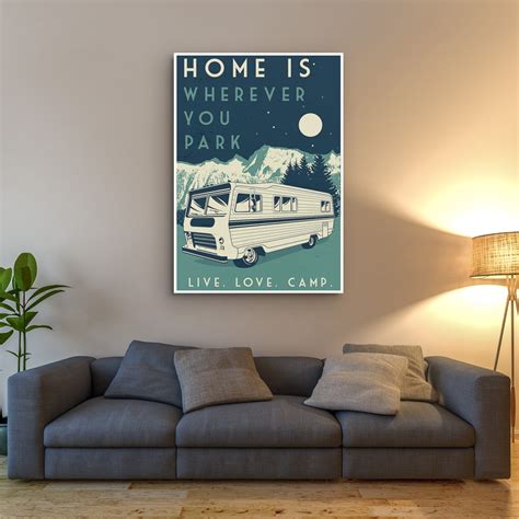 home is wherever you park retro poster just posters