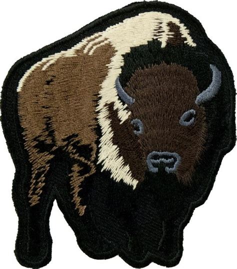 White American Bisonbuffalo Iron On Appliqueembroidered Patch