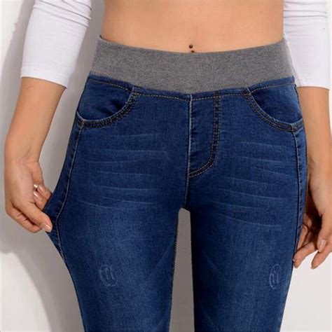 2018 Jeans For Women Plus Size 26 40 Casual Pants High Waist Jeans