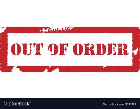 Rubber Stamp With Text Out Of Order Royalty Free Vector