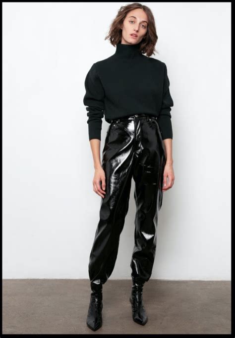 Pin By Carly Simon On Muse Patent Leather Pants Flared Pants Outfit