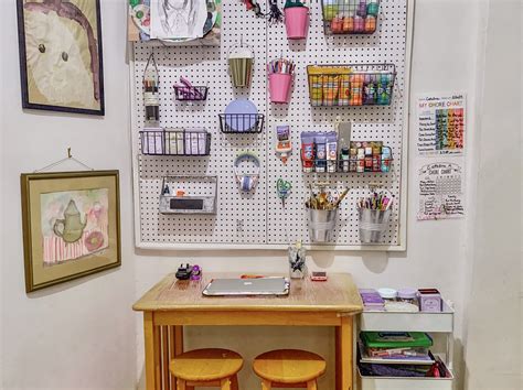 Diy Kids Art Studio Space With Pegboard Storage Domesticated Me