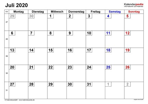 Finden sie hochwertige lizenzfreie vektorgrafiken, die sie anderswo vergeblich suchen. Kalender Juli 2020 als PDF-Vorlagen