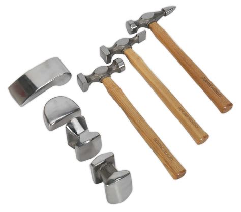 Sealey Cb507 Panel Beating Set 7pc Drop Forged Hickory Shafts Ccw Tools