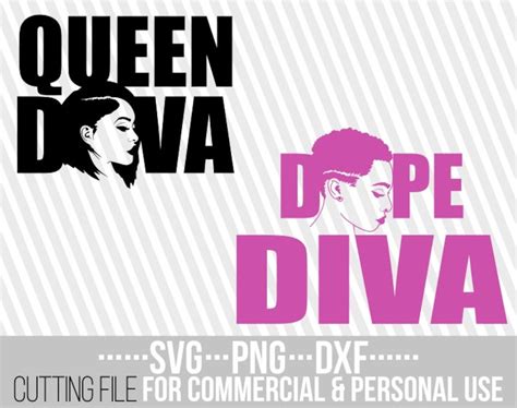 2x Queen Diva Svg Dope Diva Svg Afro Woman Svg American Etsy
