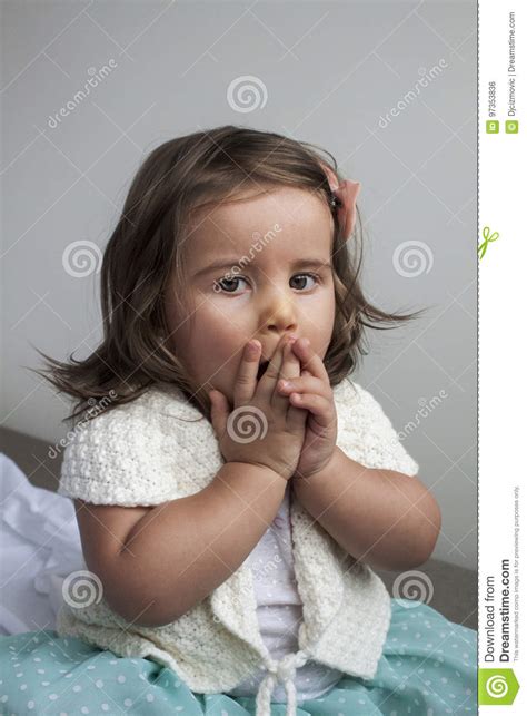 Baby Girl With A Shocked Expression Stock Photo Image Of