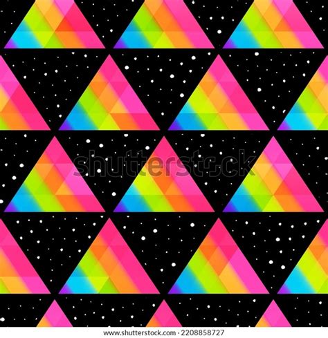 Rainbow Triangle Geometric Pattern Space Background Stock Vector