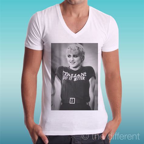T Shirt V Neck Jersey Madonna Italians Do It Better Old Style Ebay
