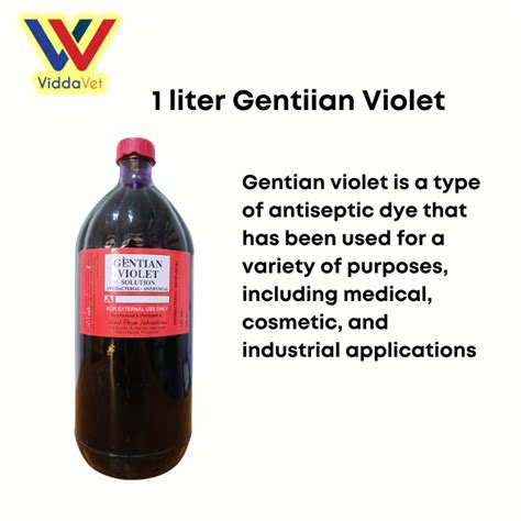 1 Liter Gentian Violet Solution Antiseptic 1 Bottle 1 Liter Gentian