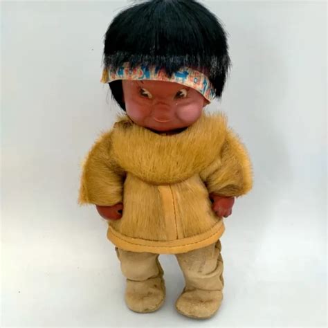 Vintage 1950 S Regal Eskimo Inuit Native American 10 Doll W Real Fur Clothing 18 20 Picclick
