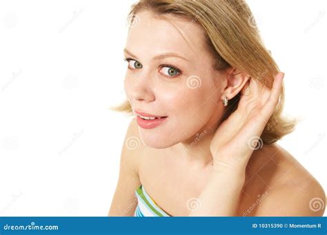 Listen Stock Photo Image Of Attractive Beauty Gesture 10315390