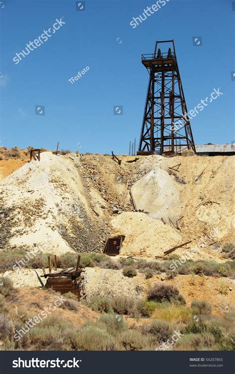 An Old Mine Shaft Entrance Just South Of Virginia City Nevada Stock