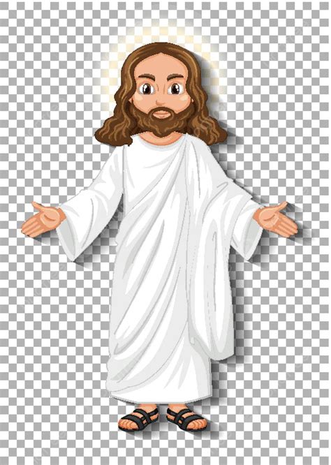 Isolated Jesus Cartoon Character Background Religion Eps Vector