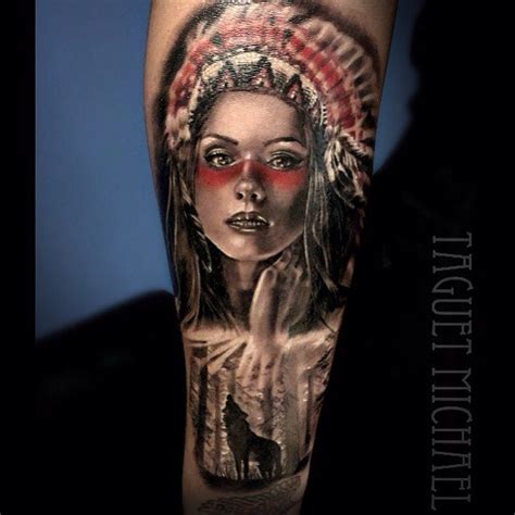 Native American Tattoos Native Tattoos Native American Headdress Native American Girls Wolf