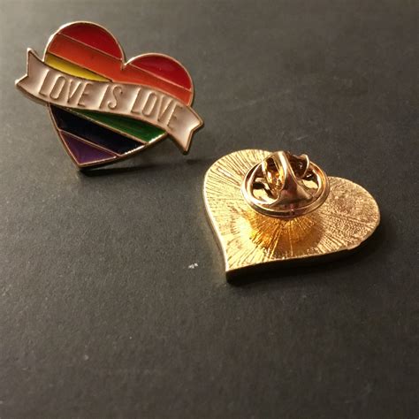 Love Is Love Rainbow Heart Pins Enamel Pins In Size Etsy