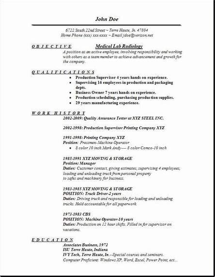 medical lab radiology resume occupational examples samples free edit with word