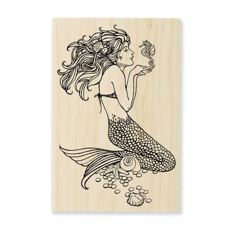 Stampendous Rubber Stamp Mermaid Mermaid Images Mermaid Crafts