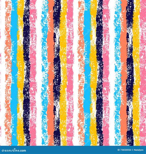 Colorful Vertical Stripes Hand Painted Striped Grunge Seamless Pattern