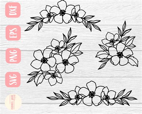 Flower Bundle Svg Design Flower Elements Svg File For Cricut Etsy