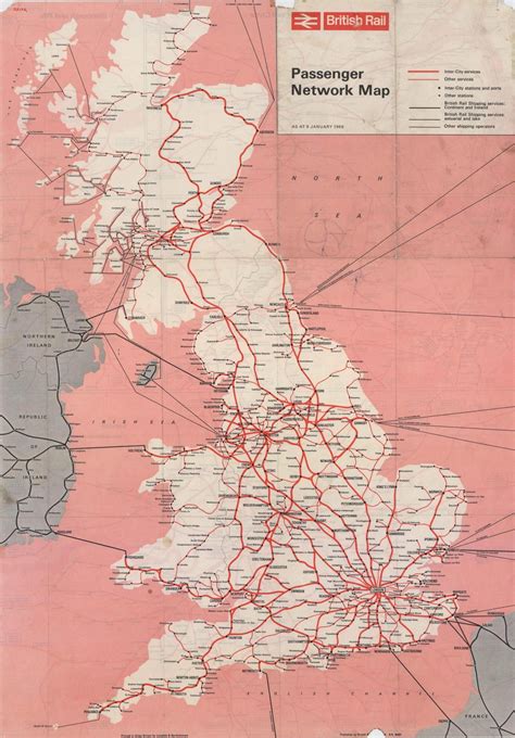 British Mainland 1969 Rail Railway Posters England Map Train Map