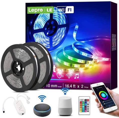 Lepro Led Strip Lights With Remote Voice Control Sync With Music App