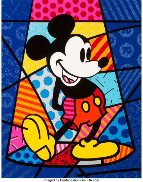Romero Britto Mickey Mouse Limited Edition Serigraph 294500 Walt