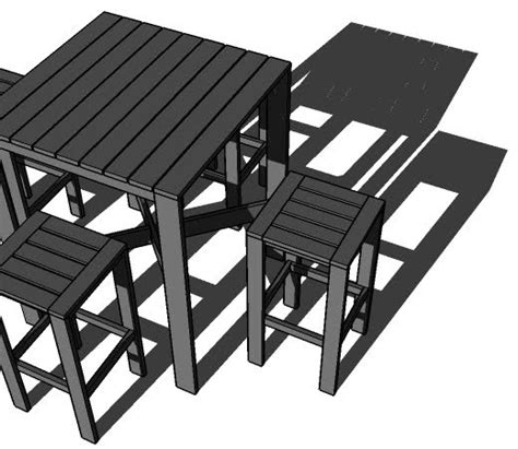 Outdoor Modern Bar Table X Base Ana White