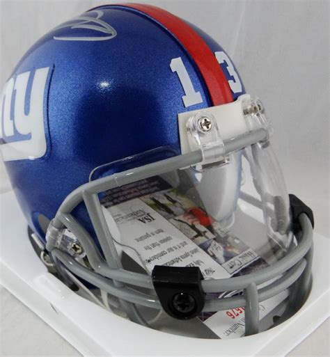 Odell Beckham Jr Autographed Ny Giants Mini Helmet With Visor And 13 J