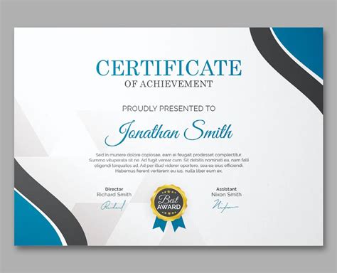 Certificate Design Template Psd