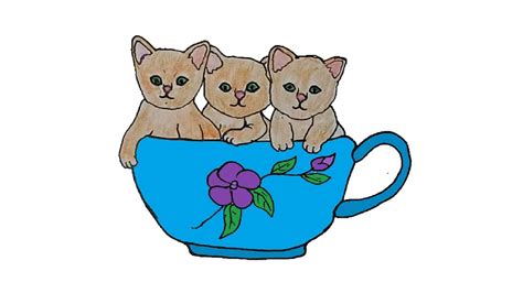 Cute Cat Drawing And Coloring How To Draw A Kitten Easy Youtube