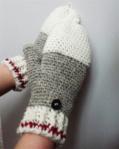 Work Sock Glittens Crochet Pattern Convertible Mittens Gloves Etsy