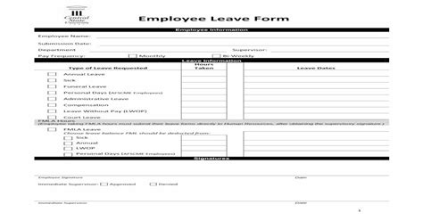 Download Pdf Employee Leave Form Central State University2
