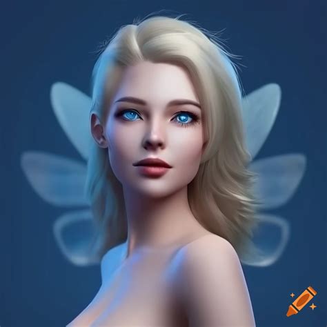 3d Render Of An Angelic Fairy Woman With Blue Eyes