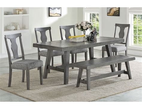 Picket house furnishings regan 6 piece rectangular dining table set. Lavon Table Set Rustic Gray Finish | Grey dining tables ...