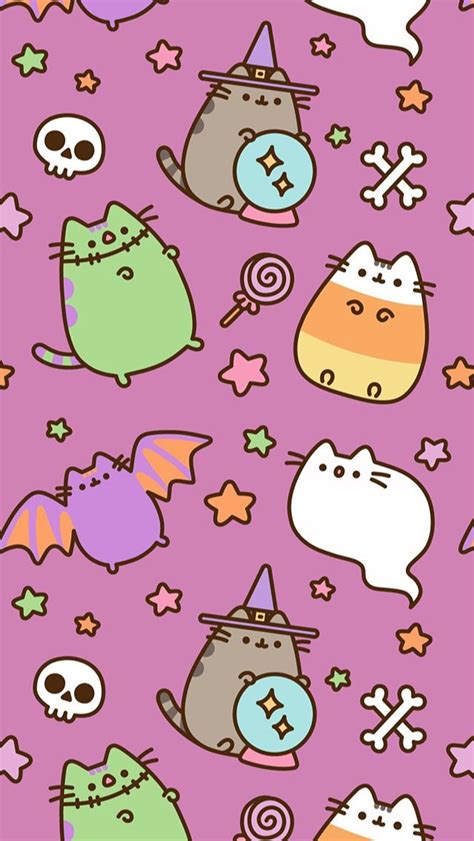 Great prices and selection of cats wallpaper. Pusheen Halloween Phone Wallpaper/Background #pusheen #pusheencat #halloween #cat #candy # ...