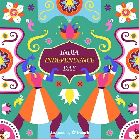 Free Vector Independence Day Background In Indian Art Style