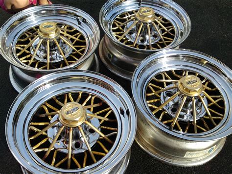 Cragar Rims Pre Owned 30 Spoke Gold And Chrome Star Wire Wheels