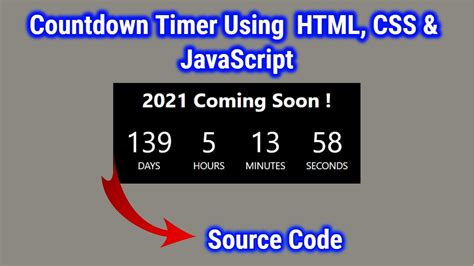 How To Make Countdown Timer Using Html Css And Javascript Webhak5