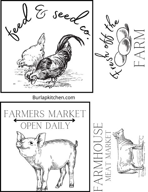 Free Farmhouse Printable Burlap Kitchen